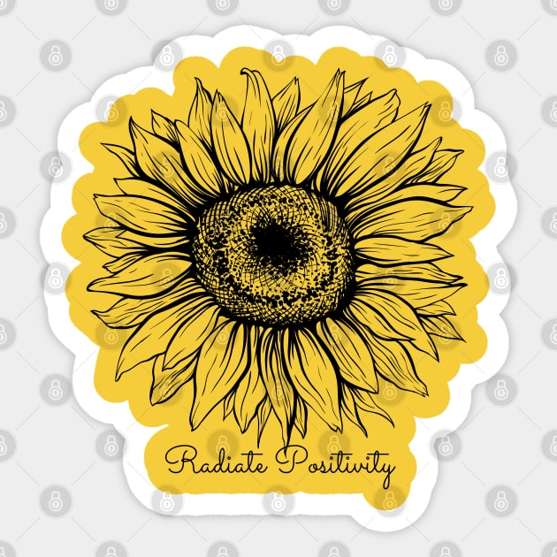 Radiate Positivity Sunflower Sticker by Hello Sunshine